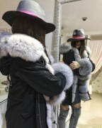 CUDO ZIMOWA KURTKA PARKA NATURALNE FUTRO LISA XS