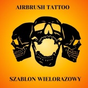 Szablon do tatuaży Airbrush, wielorazowy 3 czaszki 