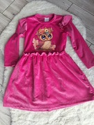 Sukienka welurowa sowa