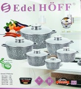 Garnki 12 el marmurkowe Edelhoff jasny szary