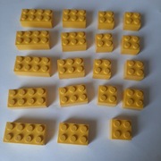 Lego Bricks Cegły żółte 2x (19 sztuk)
