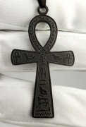 NOWY Naszyjnik czarny wisiorek damski Egipt Ankh Vintage 