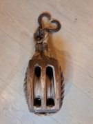 Drewniany zabytkowy blok żeglarski MARYNISTYKA