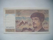 BANKNOT  FRANCJA 20 Franków 1980 r. seria  D.002