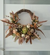 Jesienny wianek dekoracyjny, kawowy, czekoladowy... do wnętrz i na zewnątrz