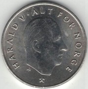 Norwegia 1 korona krone 1996 - 25 mm - nr 1