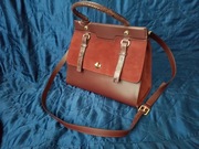 Torebka damska, prawdziwa skóra, włoska marka La Cucci, kuferek