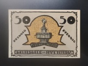 Banknot Notgeld 50 Fenigów 1921 Teterow Meklemburgia Reutergeld Niemcy 