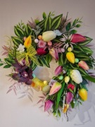 STROIK WIELKANOCNY, DO ZAWIESZENIA,TULIPANY, PISANKI