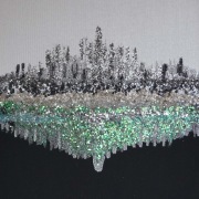 Obraz niepowtarzalny z cekinów,kamieni,brokatu