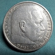 Moneta srebrna Niemcy 5 Marek Hindenburg 1935 F