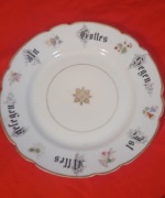 Porcelanowy talerz KPM  Wałbrzych „Alles gelegen ist in Gottes Segen” 