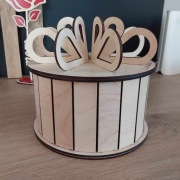 Pudełko drewniane torcik urodziny roczek ślub wese