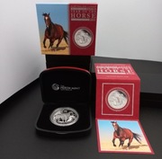 YEAR OF THE HORSE 1oz SILVER PROOF COIN/SET 2014=UNIKAT!THE PERTH M