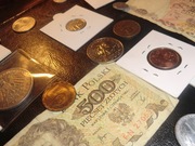 33 sztuki monet w tym SREBRO + 2 banknoty po kolekcjonerze