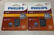 2 x Karta pamięci microSD Philips FM32MP66B 32GB z adapterem na kartęSD