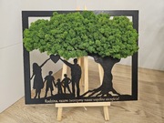 Obraz rodzina 2+3 mech chrobotek personalizowany