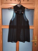 Kamizelka szyfonowa S Guess czarna rock mgiełka