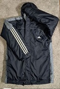 Świetna czarna kurtka Adidas Puffer Jacket Coat z chowanym kapturem
