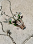 Naszyjnik wisior jeleń handmade handcrafted deer pendant necklace