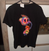 LAMI&CIMI _czarny T-SHIRT z neonową twarzą w okularach r. M/L