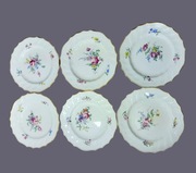 Komplet Talerzy Tournai Belgia 1770 NeuOsier Porcelana Miękka