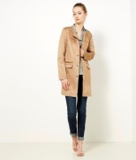 Camaieu płaszcz kurtka wdzianko narzutka oversize camel eco zamsz