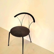 KRZESEŁO włoskie Lyon's designerskie czarne okrągłe metal sznurek nowe 