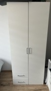 Biała szafa 2-drzwiowa z szufladami 190x80x50 cm – bardzo dobry stan