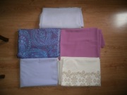 5 DUŻYCH KUPONÓW LILIOWY ORNAMENTY CYKLAMEN KREMOWY ZŁOTY 