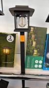 Lampy solarne ogrodowe LED retro/loft – 2 sztuki – ciepłe światło