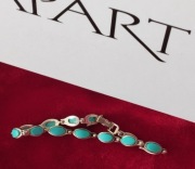 Bransoletka srebrna z sygnaturą jubilera 925 z turkusem Nowa