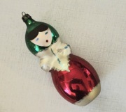 Babuszka baba w chuście bombki prl retro ozdoby choinkowe kształtki vintage