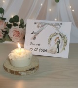 Kwiatowa Świeca Sojowa dla Gości z Personalizowaną Etykietą