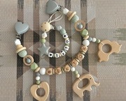 Zestaw: zawieszka do wózka+zawieszka do smoczka z imieniem dziecka 