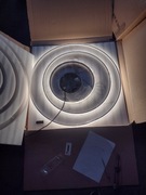 Biała 3 pierścieniowa lampa wisząca LED, ściemniana pilot