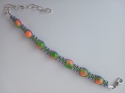 BRANSOLETKA MAKRAMA KORALIKI SZKLANE HAND MADE