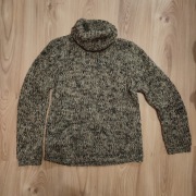 Brązowy sweter z golfem, vintage z lat 90
