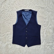 Kamizelka garniturowa S Granatowa Burton Menswear London Nowa Super Skinny