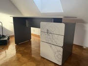 Zestaw mebli młodzieżowch VOX– szaro białe,pojemne w dobrym stanie!