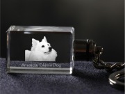 American Eskimo Dog brelok sześcienny ŚWIECĄCY 