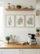 Zestaw 3 plakatów do kuchni 30x40 retro line art