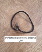 Bransoletka rzemieniowa brązowa skórzana biżuteria damska męska