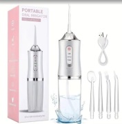 Irygator do zębów bezprzewodowy dentystyczny mocny 4 dysze 3 tryby 230 ml