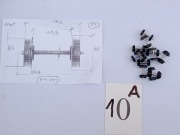 Lokomotywy  wagony  koła z osiami  -  skala  TT .