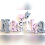 literki 3d imię dziecka 20 cm + 3 dekory gratis