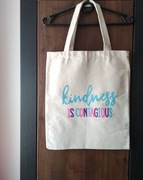 Ręcznie malowana torba materiałowa shopper bag kindness