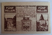 Notgeld - Gutschein, Austria, Freistadt, 5 Heller, 1920