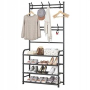 Stojący wieszak na ubrania, odzież, 4 półki na buty 80 x 26 x 152 cm