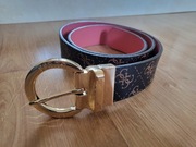 Nowy brązowy dwustronny pasek marki Guess rozmiaru 80